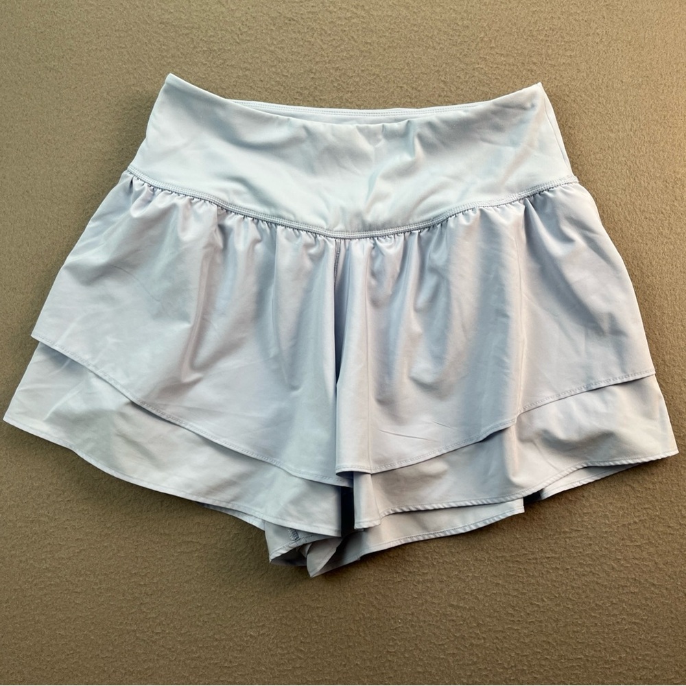 Aéropostale Layered Flowy Athletic Shorts Skirt-Like Light Blue Women's Large